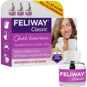 FELIWAY Classic - Pack de 3 recharges Anti Stress Calmant - 3 X 48 ml - Pour chat