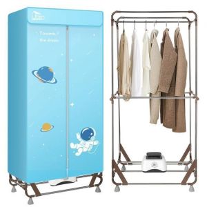 1500W S&egrave;che-linge &eacute;lectrique PliableUTEN S&eacute;choir &eacute;tendoir &agrave; Linge &eacute;lectrique Pliable avec Sac de RangementS&eacute;chage RapideBleu