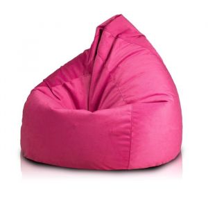 Fuzzy pouf fauteuil microfibre poire adulte fauteuil relax salon billes polystyrène 80x110 cm rose Ecopuf