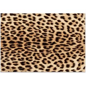 TRAHOO-Tapis &agrave; Imprim&eacute; L&eacute;opardSalon Lavable TapisAntid&eacute;rapants Et Rembourr&eacute;s Imperm&eacute;ables avec Imprim&eacute; L&eacute;opardBord Cousu E[J163]