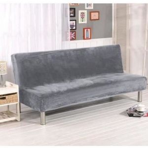 Solide Housse de Clic-Clac Extensible Housse de Canapé Sans Accoudoir Couverture pour Canapé (gris)