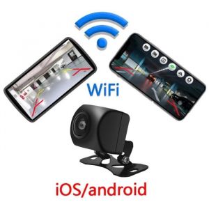 Cam&eacute;ra de reculCam&eacute;ra de recul universelle sans fil Wifi pour voiture Vision nocturne frontale &eacute;tanche IP67 - 12V[F490605]