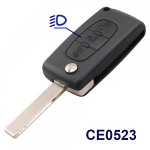 Coque Clé Plip Bouton Phare CE0523 Pour Citroen C1 C2 C3 C4 Picasso Grand Picasso C5 C6 C8 Avec lame rainurée largeur 8mm