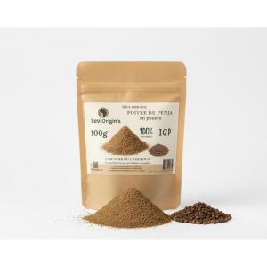 Poivre de Penja IGP en poudre 100g &ndash; L&rsquo;Or Noir du Cameroun &ndash; 100% Naturel &ndash; LevL Origin&rsquo;s