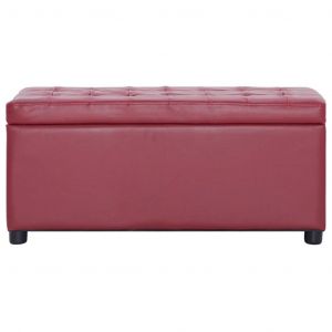 SOLOM@Pouf de rangementBanquette de salon - banc de stockage 875cm Rouge bordeaux Similicuir Sep98115