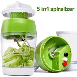Coupe L&eacute;gumes Spirale 5 en 1 Spiraliseur de L&eacute;gumes Spiralizer Legume Spaghetti pour Carottes & Concombres Mandoline Cuisine