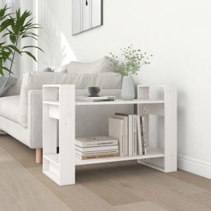 TOPSELLER - Étagère dEscalier Bibliothèque contemporaine-Meuble de rangement Blanc 80x35x565 cm Pin solide 8317