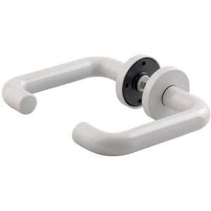 Poignée de porte - NORMBAU - NY92F - Gris - Sur rosace - Bec de canne