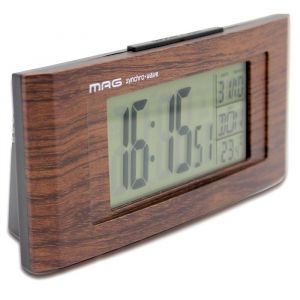 R&eacute;veil Radio-Pilot&eacute; Imitation Bois avec &Eacute;cran R&eacute;tro-&eacute;clair&eacute;