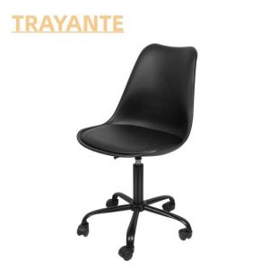 TRAYANTE CHAISE DE BUREAU  Un ensemble dune chaise de bureau &agrave; roulettes tulipe en PP noir