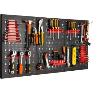 Porte Outils Mural 120 x 60 x 2cmPanneau Rangement Outils avec 17 Pièces Crochets et Supports Tableau Outils pour Ateliers Garage