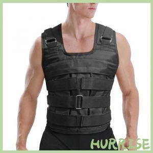 Garosa veste lest&eacute;e Charge maximale 50 kg gilet lest&eacute; r&eacute;glable veste de poids Oxford exercice poids chargement sport barre Noir