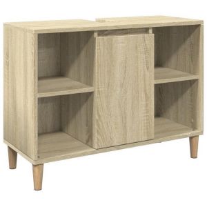 Bonne qualité - Armoire de rangement Armoire salle de bain et WC - BONNIE - chêne sonoma 80x33x60cm - Bois dingénierie DECO