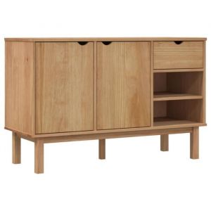 Buffet - ASHATA - OTTA - Bois massif de pin - 1 tiroir - 2 portes - Style scandinave
