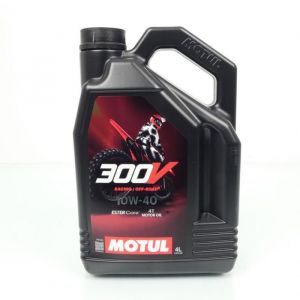 Huile Motul 10W40 300V Racing Off Road 4L pour moto tout terrain TT enduro cross