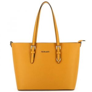 Sac Cabas Femme - FLORA CO PARIS - Moutarde - Synthétique - Format A4 - Zippée