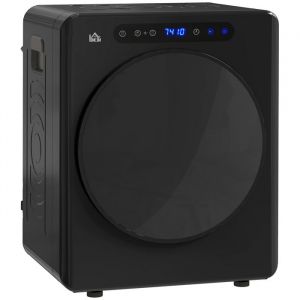 S&egrave;che linge &agrave; &eacute;vacuation - HOMCOM - 1000 W 3 Kg - 6 modes de s&eacute;chage minuterie - acier inoxydable - 49 x 43 x 61 cm - noir