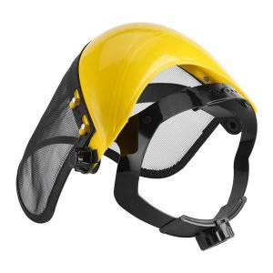 Casque de Protection - Marque - Modèle - Visière en Maille - Protection Forestière et Débroussailleuse