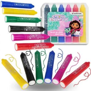 Crayons de couleur - Gabby et la maison magique - 6 couleurs - Confortables - Id&eacute;aux pour enfants - Mixte