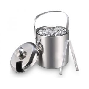 Bac à glaçons avec pince et couvercle seau à glace en inox 13 L