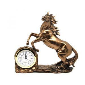 Queen Isabell - Horloge - Statue de cheval grimpant - Sculpture en bronze chiffres romains