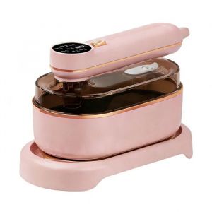 Centrale Vapeur avec table &agrave; repasser et fer suspendu 6 r&eacute;glages de temp&eacute;rature &eacute;cran LCD arr&ecirc;t automatique apr&egrave;s 8 min rose