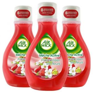 Air Wick Desodorisant Maison Continu M&egrave;che Active Framboisier en Fleurs Lot de 3