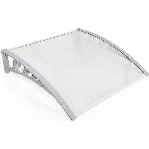 Auvent de porte entr&eacute;e marquise porte terrasse toit - Outdoor - 100 x 60 cm - Aluminium - Polycarbonate