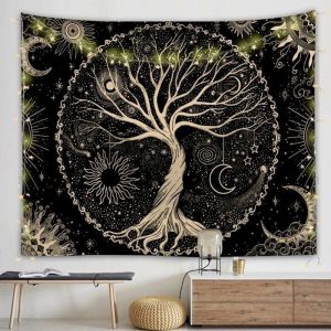 Tenture Murale Arbre de Vie Tapisserie Murale Tissu Arbre de Vie Nature Decoration Chambre Tenture Murale pour Salon Chambre PZCC