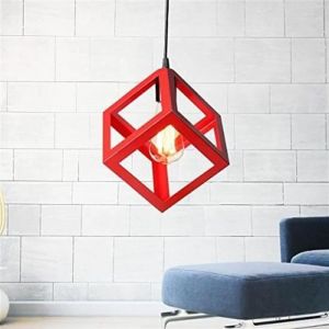 STOEX® E27 Lampe Suspensions Plafonnier Abat-jour Lustre avec Douille Applique dEclairage Murale Retro Industriel Rouge
