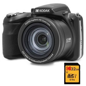 KODAK Pack Bridge Numérique Pixpro Astro Zoom AZ425 20MP + Carte SDHC Kodak Ultra High Speed 32GB - Zoom X42 Vidéo Full HD - Noir