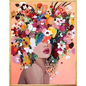 Peinture par num&eacute;ros - F&eacute;e des fleurs - Acrylique - 40x50 cm - Inclus : toile pinceaux cadre