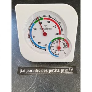 Thermomètre hygromètre  -20°C à + 50°C humidité 0-100 % à poser ou accrocher