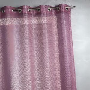 Voilage en organza fantaisie  - Effet résille Prune 140x260 cm