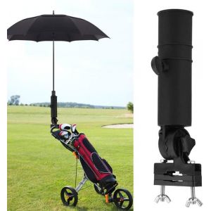 Porte-parapluie universel pour chariot de golf facile à installer sadapte à toutes les poignées de chariot de golf noir