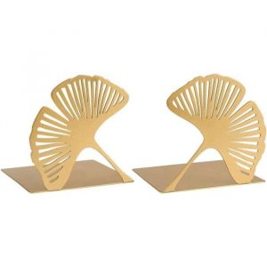 Serre-Livres - Décoratif - Métal doré - Design découpé - Lot de 2 - Idéal pour bibliothèque