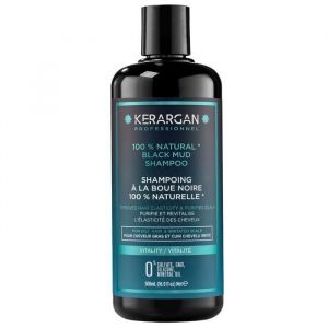 Kerargan - Shampoing Revitalisant Boue Noire Mer Morte pour Cheveux Gras - Purifie Revitalise - Sans Sulfate OGM Silicone -
