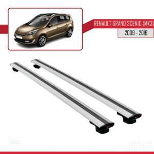 Barres de Toit - Renault - Grand Scenic Mk3 - BASIC Mod&egrave;le - Aluminium - Gris