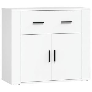 Buffet - CHG - 80x33x70 cm - Bois ding&eacute;nierie - Couleur Blanc - Petit meuble compl&eacute;ment