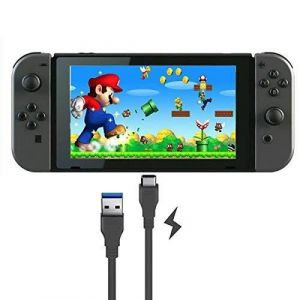 Orzly Câble USB Type C vers USB 3.0 1M Nintendo Switch 2017 Certifié USB 3.0 - Jeu Continu - Câble anti enroulement de 1 Mètre NOIR