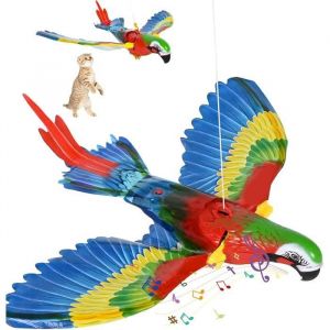 Jouet pour Chat Oiseaux Électrique Chat Oiseau Volant avec Musique Jouet de Chat dOiseau de Simulation
