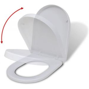 Festnight Abattant WC &agrave; Fermeture en Douceur Blanc Carr&eacute;