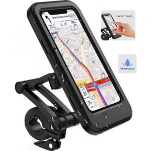 Support pour t&eacute;l&eacute;phone portable &agrave; v&eacute;lo Moto support &eacute;tanche avec &eacute;cran tactile pour iPhone Samsung Huawei jusqu&agrave; 67 pouces Noir