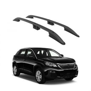 Rails de Toit Barres Set Cross Rail TURTLE CROWN pour PEUGEOT 3008 ALL 2017 2018 2019 2020 2021 2022 2023 2024 (SUV) Noir
