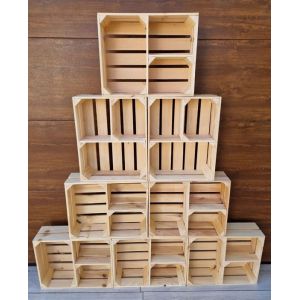 Caisse bois - PYXIDAS - Forme de Croix - 50x40x15 cm - Lot de 8 - Naturel