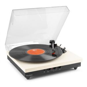 Tourne disque vinyle Bluetooth avec Haut-Parleurs Intégrés - Fenton RP113C - Cuir Crème - 33 45 et 78 Tours