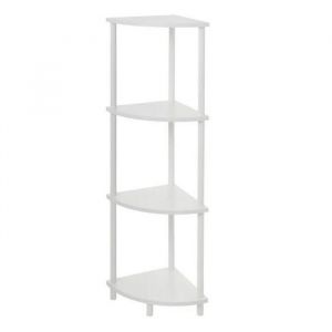 Etagère dangle meuble étagère en bois et métal coloris blanc -Longueur 30  x Profondeur 30  x Hauteur 110 cm