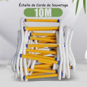 LEYSHOP Échelle de Secours 10M Échelle de Corde de Sauvetage Échapper dUrgence pour Fenêtre Balcon avec Boucles