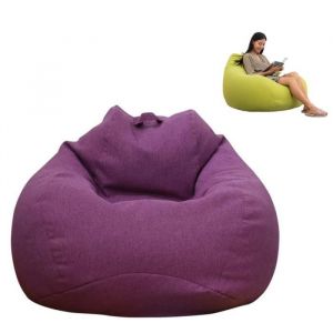 Housse de Pouf - ZGEER - Violet - 100x120cm - Pour Salon - Moelleux