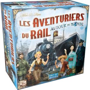Jeu de société Les Aventuriers du Rail - ZVVN - Autour du Monde - 2 à 5 joueurs - 90 à 120 min - Plateau double-face